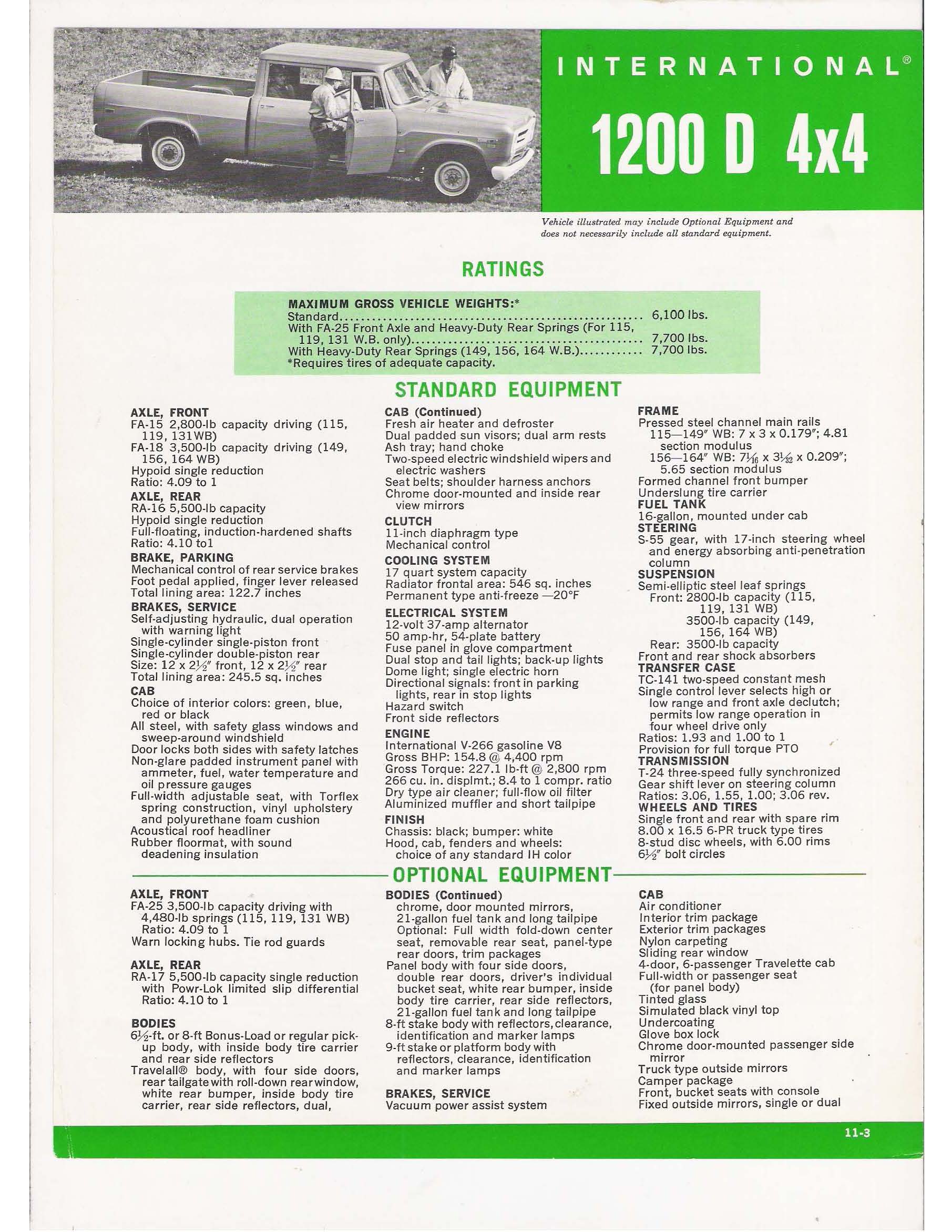 1969 International 1200D 4X4 Folder Page 1
